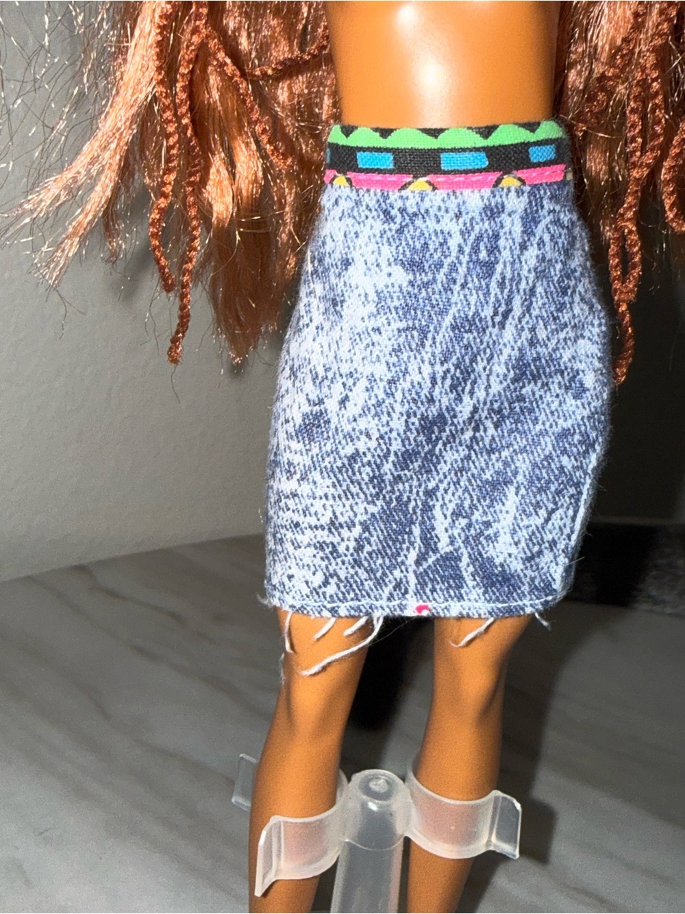 Barbie Mattel Skipper size denim washed pencil skirt vintage